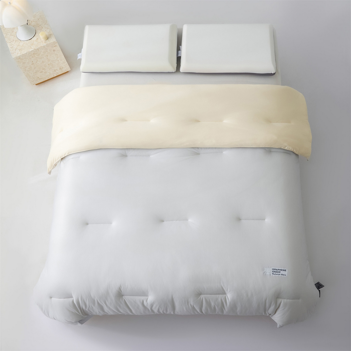 91家纺网 家纺一手货源 找家纺 宝士康家纺 2025新品亚朵同款双盖春秋被/被芯/跨境/外贸-墨烯引力 墨烯引力-浅灰