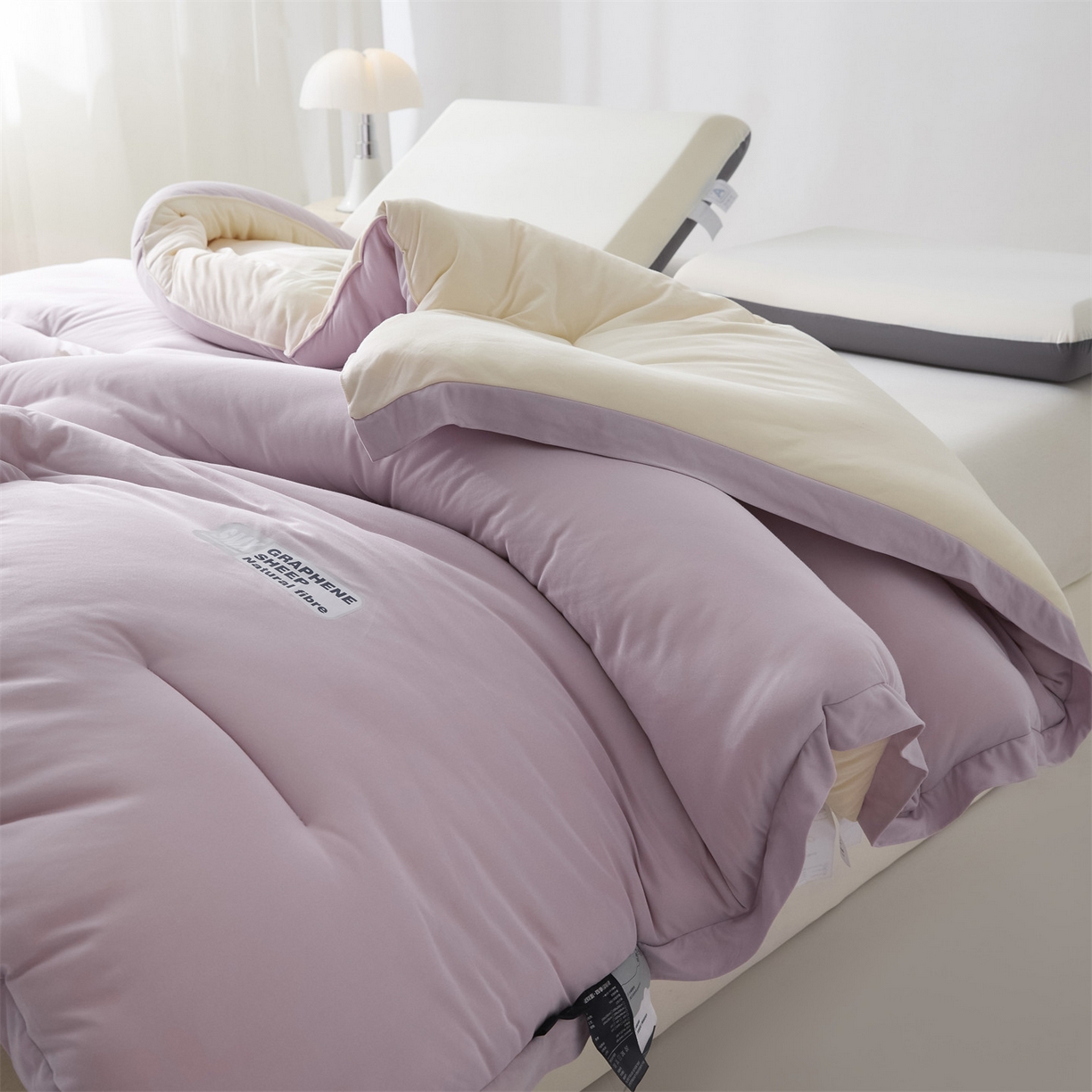 91家纺网 家纺一手货源 找家纺 宝士康家纺 2025新品亚朵同款双盖春秋被/被芯/跨境/外贸-墨烯引力 墨烯引力-粉色