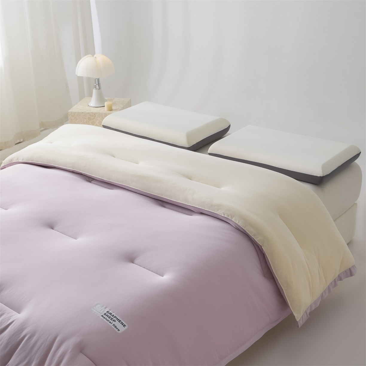 91家纺网 家纺一手货源 找家纺 宝士康家纺 2025新品亚朵同款双盖春秋被/被芯/跨境/外贸-墨烯引力 墨烯引力-粉色