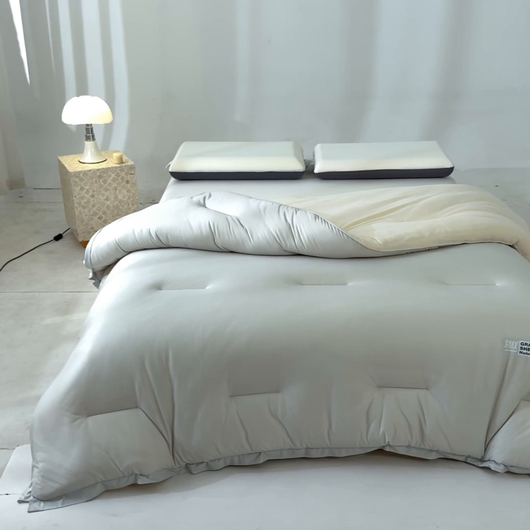 91家纺网 家纺一手货源 找家纺 宝士康家纺 2025新品亚朵同款双盖春秋被/被芯/跨境/外贸-墨烯引力 墨烯引力-浅灰