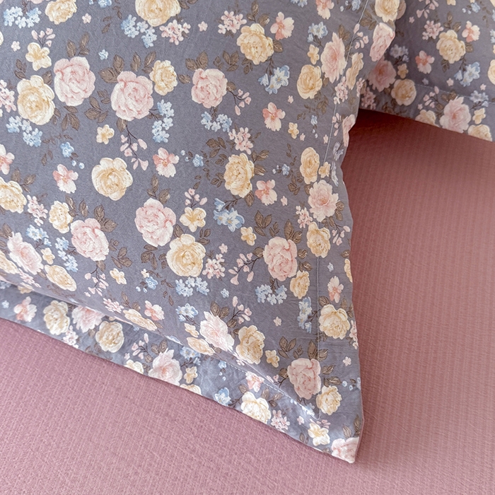 91家纺网 家纺一手货源 找家纺 韩约家纺 2025秋冬加厚1双层刺绣花边床单款棉麻四件套 花盏