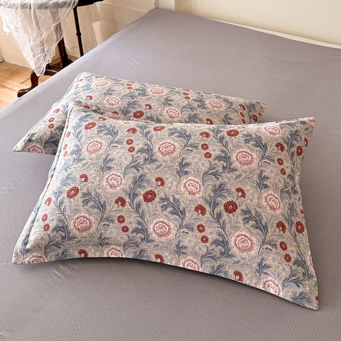 91家纺网 家纺一手货源 找家纺 韩约家纺 2025秋冬加厚1双层刺绣花边床单款棉麻四件套 眷恋