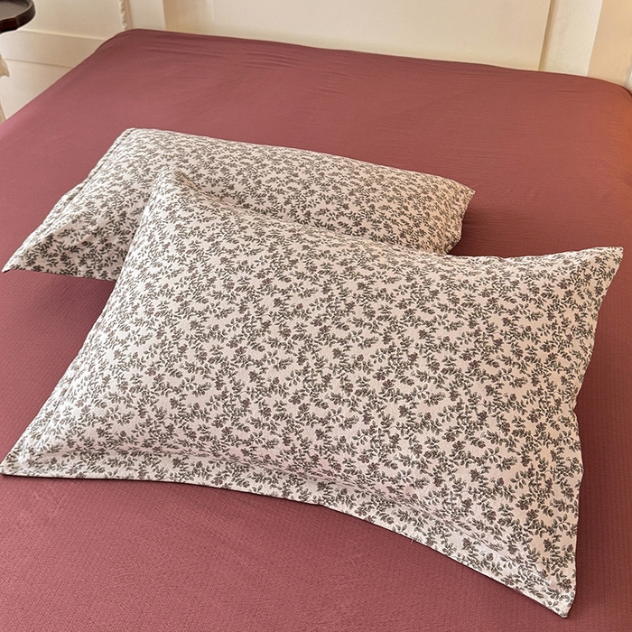 91家纺网 家纺一手货源 找家纺 韩约家纺 2025秋冬加厚1双层刺绣花边床单款棉麻四件套 秋雨