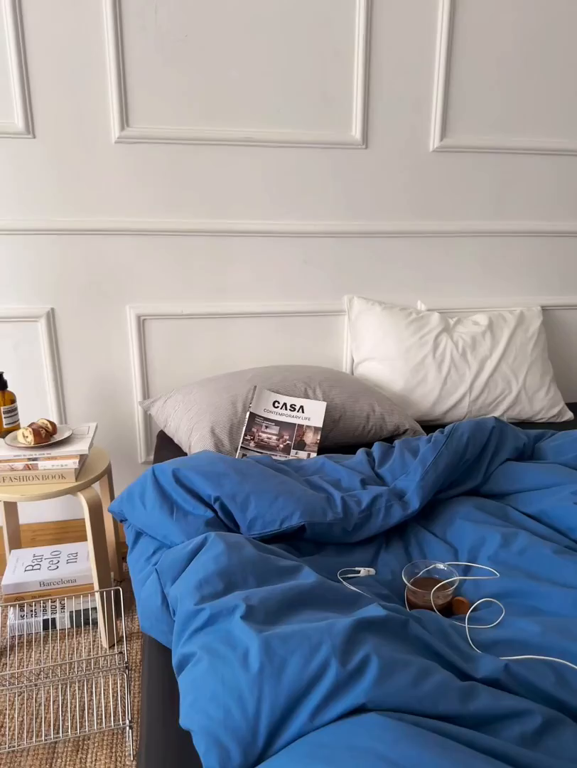 91家纺网 家纺一手货源 找家纺 柚可家居 2025新款40支色织水洗棉四件套-深海秘境第二组 深海秘境（枕套细灰条纹+白色）