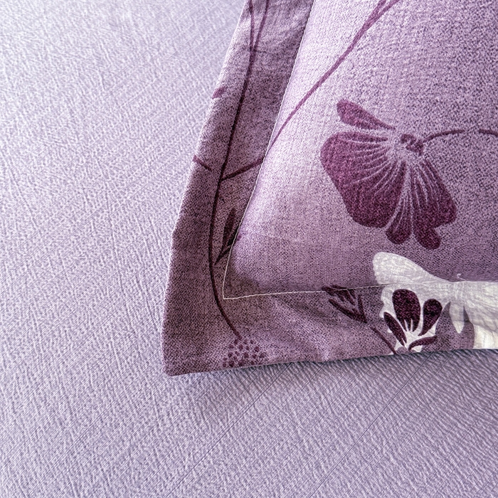 91家纺网 家纺一手货源 找家纺 韩约家纺 2025秋冬加厚1双层刺绣花边床单款棉麻四件套 雨蝶