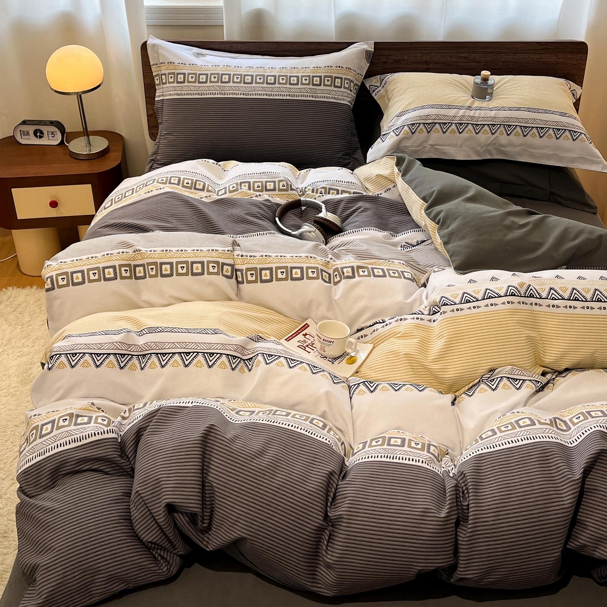 91家纺网 家纺一手货源 找家纺 涵宸家纺 2025新款加厚全棉磨毛印花四件套--罗马系列 场景二 D西尔