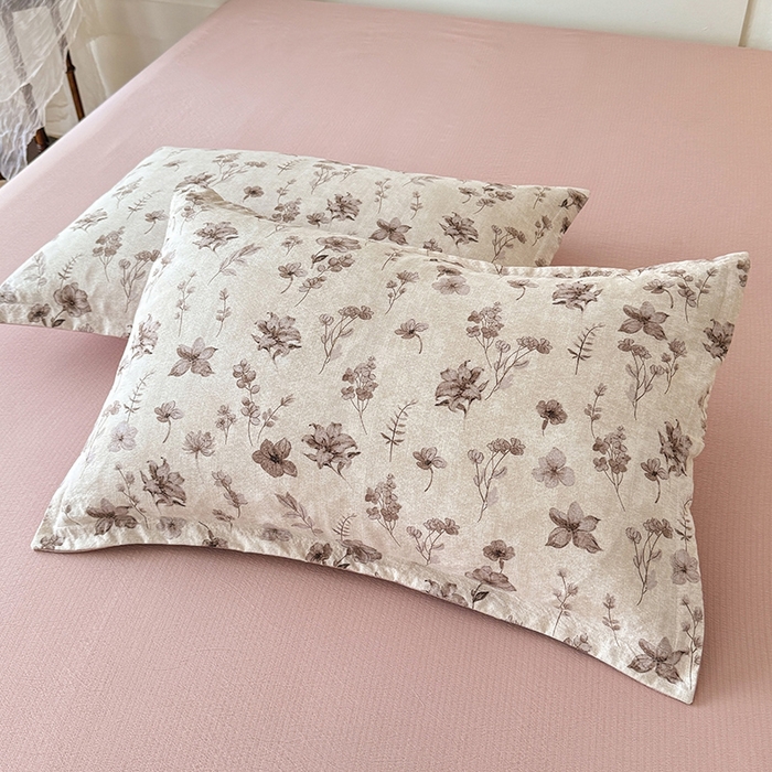 91家纺网 家纺一手货源 找家纺 韩约家纺 2025秋冬加厚1双层刺绣花边床单款棉麻四件套 云絮