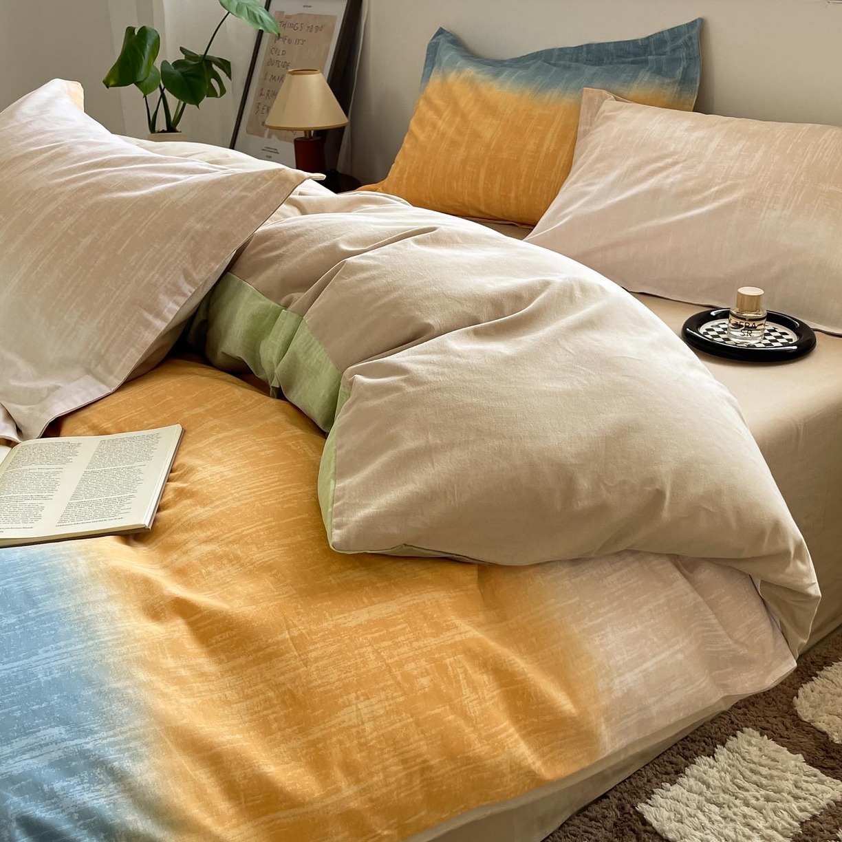 91家纺网 家纺一手货源 找家纺 涵宸家纺 2025新款加厚全棉磨毛印花四件套--罗马系列 场景二 D妙染