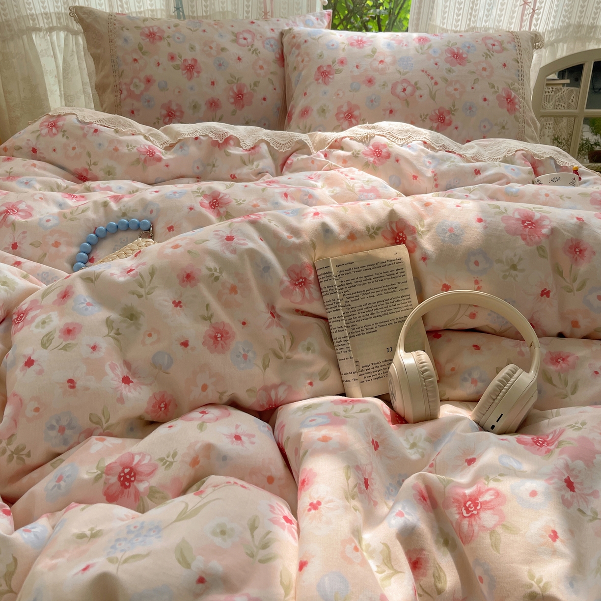 91家纺网 家纺一手货源 找家纺 （总）雅居纺家纺 2025新款全棉纯棉韩版花边磨毛四件套