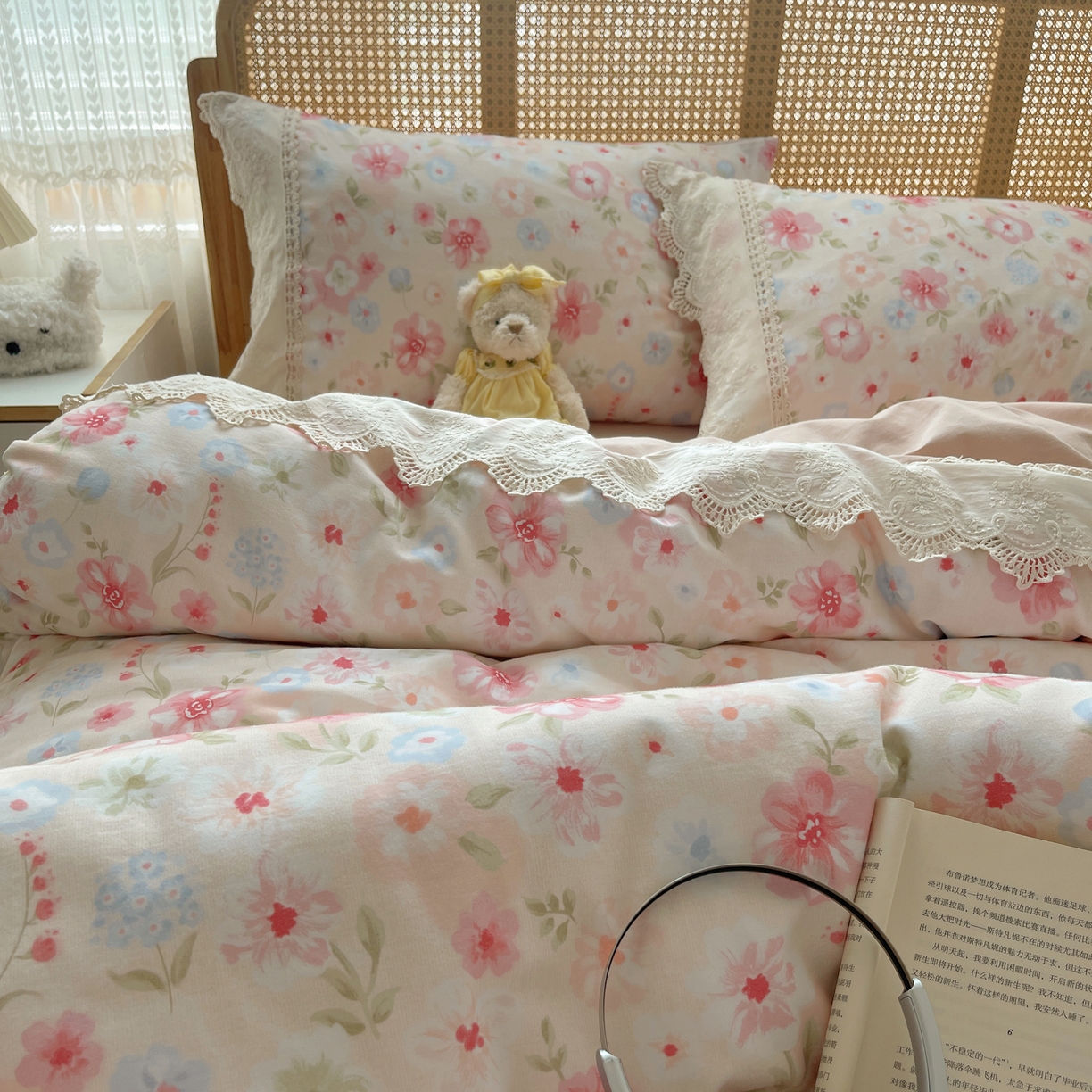 91家纺网 家纺一手货源 找家纺 （总）雅居纺家纺 2025新款全棉纯棉韩版花边磨毛四件套