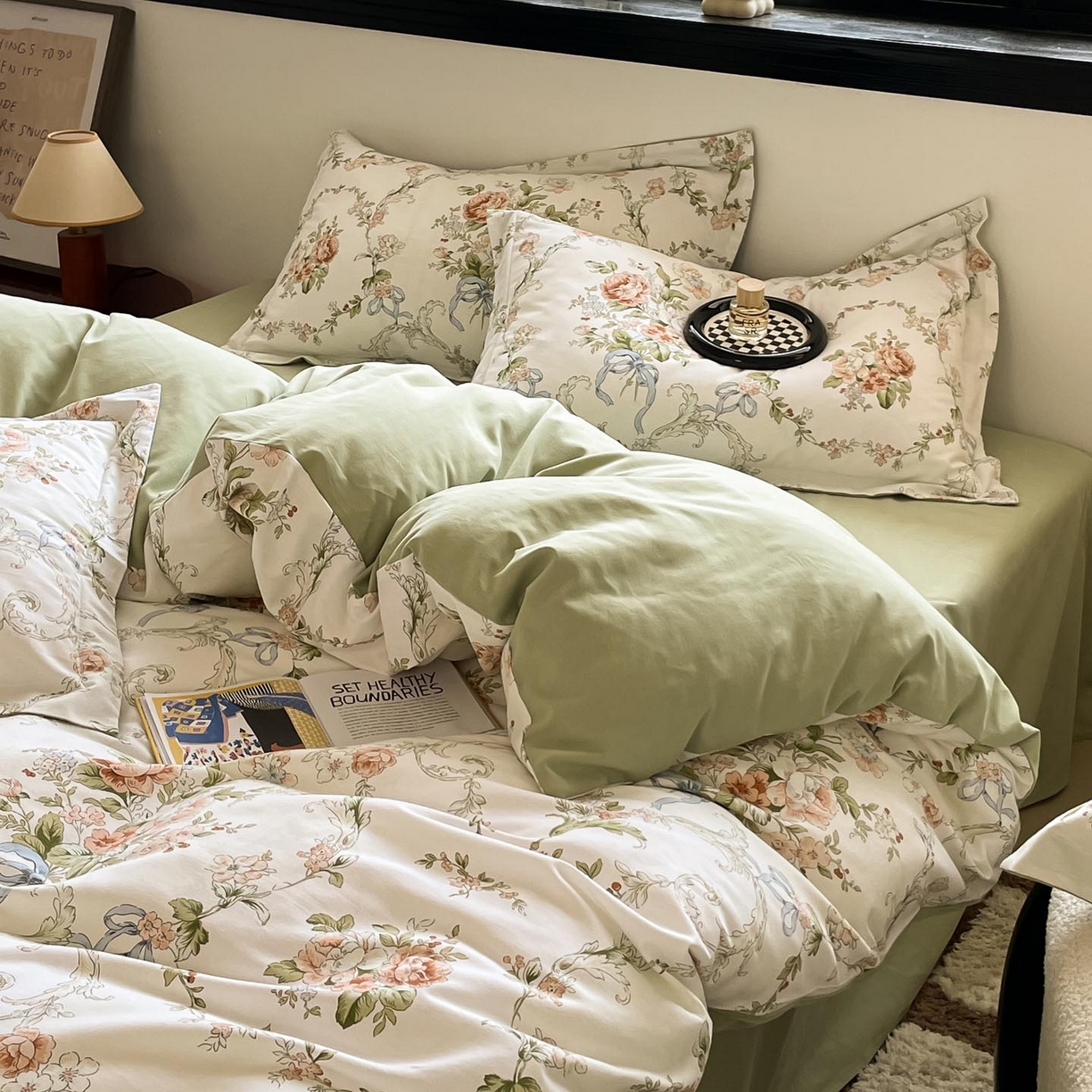 涵宸家纺 2025新款加厚全棉磨毛印花四件套--罗马系列 场景二 F花纹