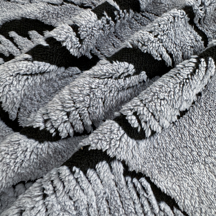 91家纺网 家纺一手货源 找家纺 丹本家纺 2025新款双层阳离子叶子提花塔芙绒羊羔绒跨境双层毛毯盖毯毯子 叶子灰色