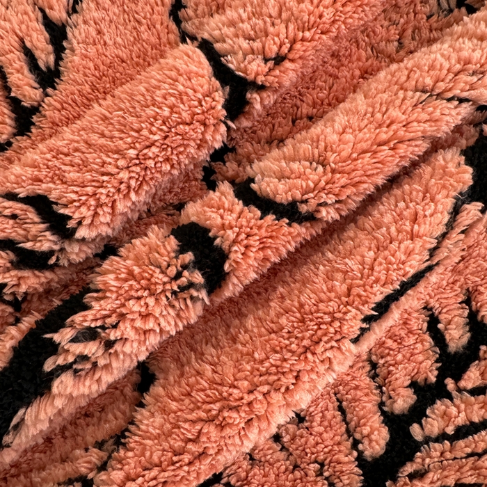 91家纺网 家纺一手货源 找家纺 丹本家纺 2025新款双层阳离子叶子提花塔芙绒羊羔绒跨境双层毛毯盖毯毯子 叶子橘色