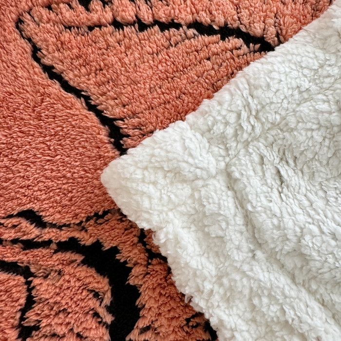 91家纺网 家纺一手货源 找家纺 丹本家纺 2025新款双层阳离子叶子提花塔芙绒羊羔绒跨境双层毛毯盖毯毯子 叶子橘色