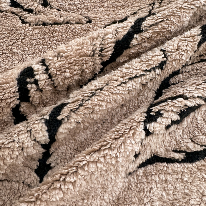 91家纺网 家纺一手货源 找家纺 丹本家纺 2025新款双层阳离子叶子提花塔芙绒羊羔绒跨境双层毛毯盖毯毯子 叶子驼色