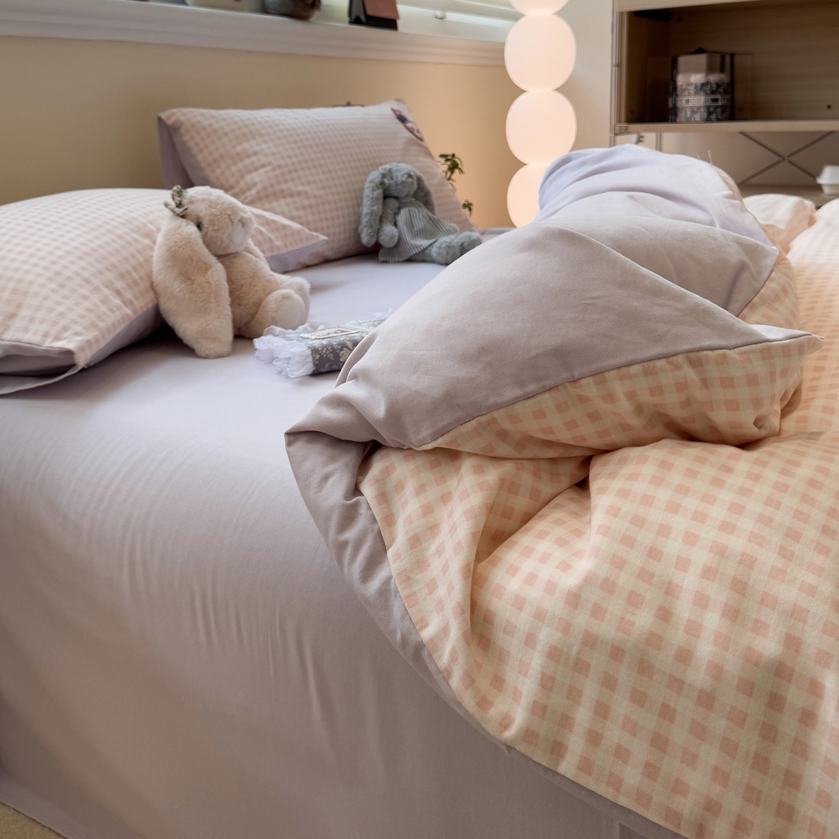 91家纺网 家纺一手货源 找家纺 雅居纺家纺 2025新款全棉纯棉磨毛毛巾绣四件套 奶萌兔兔