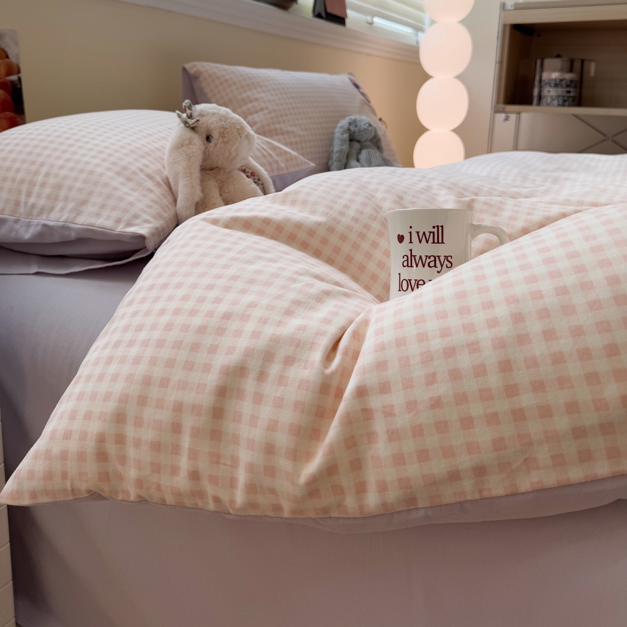 91家纺网 家纺一手货源 找家纺 雅居纺家纺 2025新款全棉纯棉磨毛毛巾绣四件套 奶萌兔兔