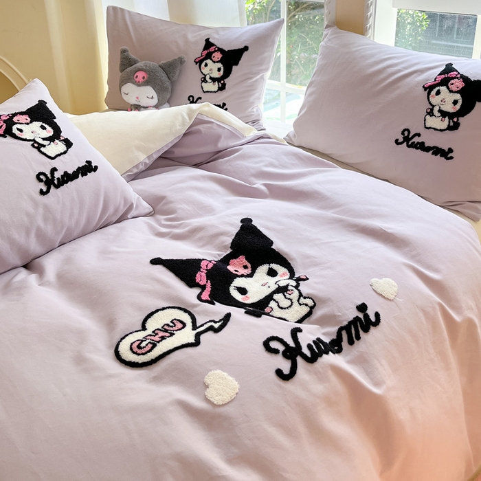 91家纺网 家纺一手货源 找家纺 （总）雅居纺家纺 2025新款全棉纯棉磨毛三丽鸥毛巾绣四件套