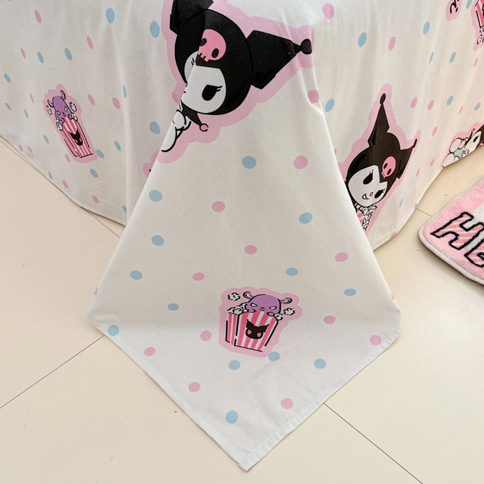 91家纺网 家纺一手货源 找家纺 雅居纺家纺 2025新款全棉纯棉磨毛三丽鸥毛巾绣四件套 百变库洛米