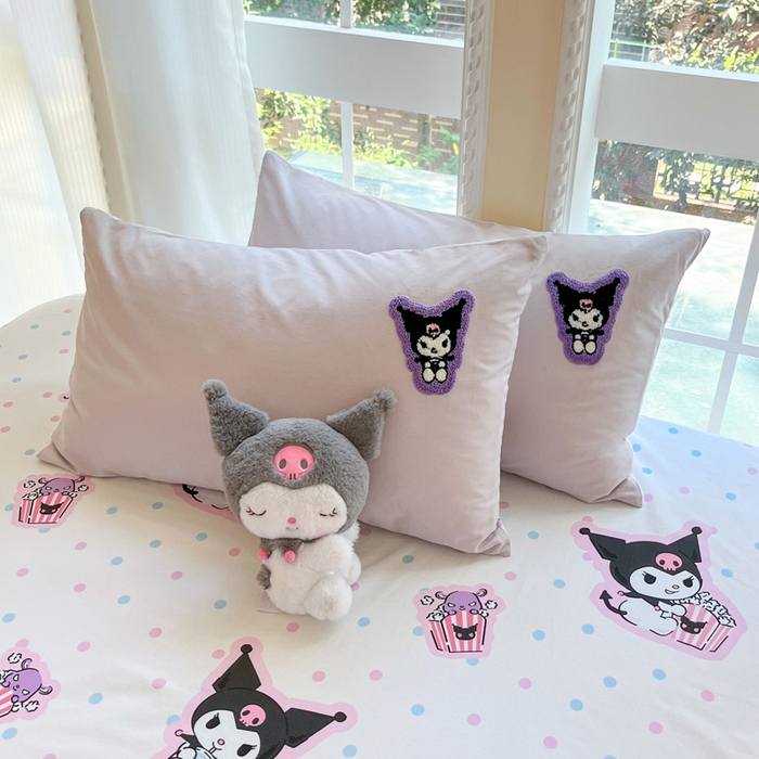 91家纺网 家纺一手货源 找家纺 雅居纺家纺 2025新款全棉纯棉磨毛三丽鸥毛巾绣四件套 百变库洛米