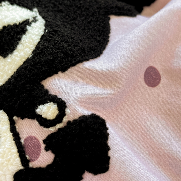 91家纺网 家纺一手货源 找家纺 雅居纺家纺 2025新款全棉纯棉磨毛三丽鸥毛巾绣四件套 波点库洛米