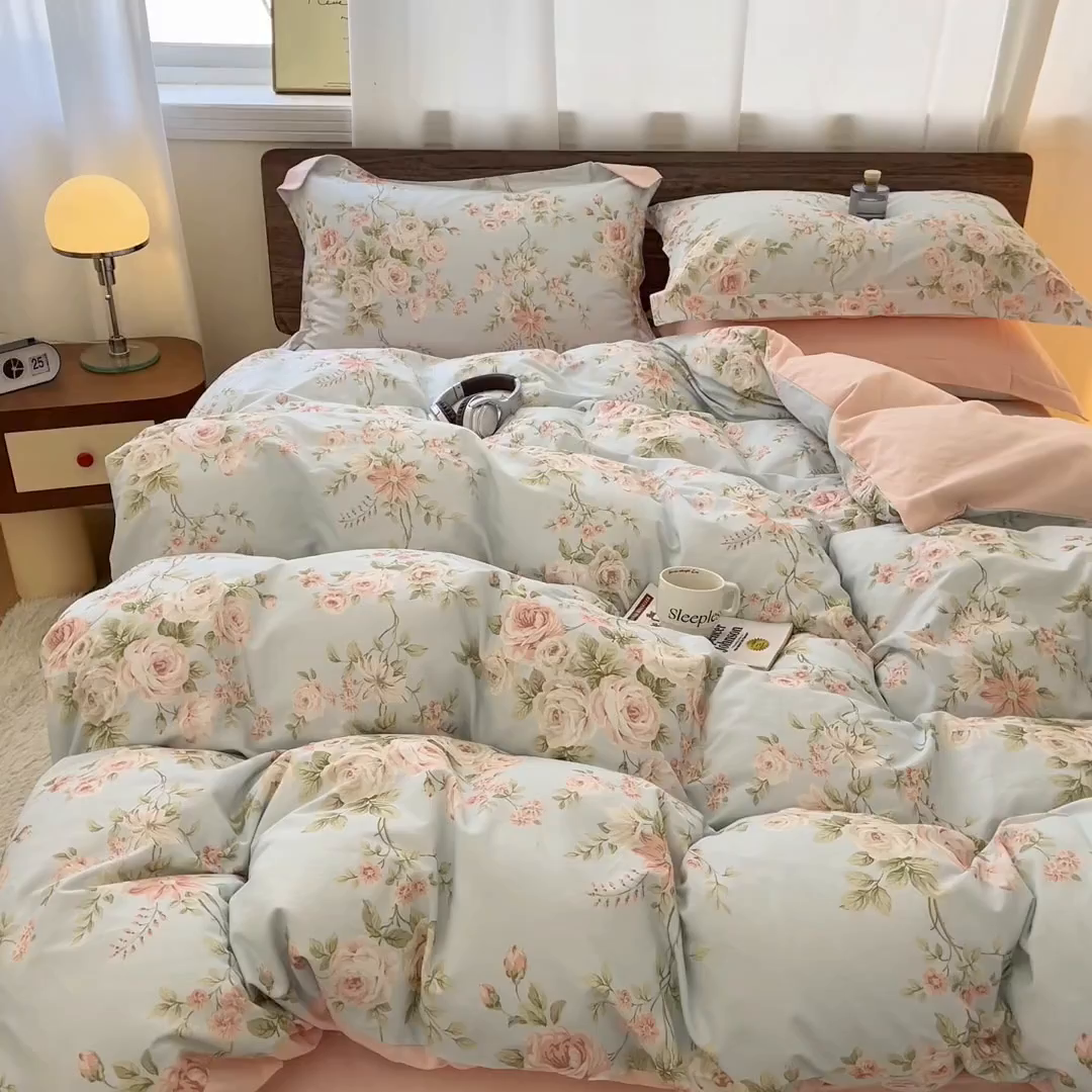 91家纺网 家纺一手货源 找家纺 （总）涵宸家纺 2025新款加厚全棉磨毛印花四件套--罗马系列 场景一