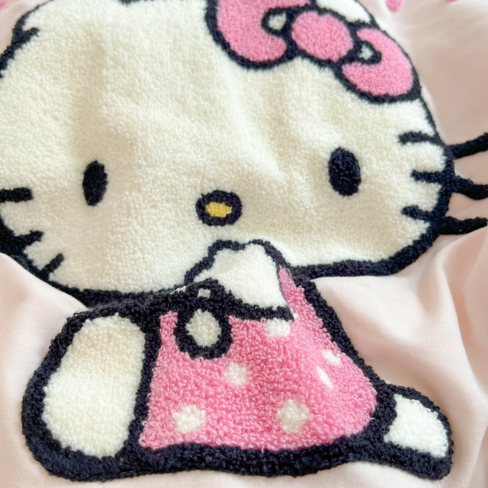 91家纺网 家纺一手货源 找家纺 雅居纺家纺 2025新款全棉纯棉磨毛三丽鸥毛巾绣四件套 蛋糕KT