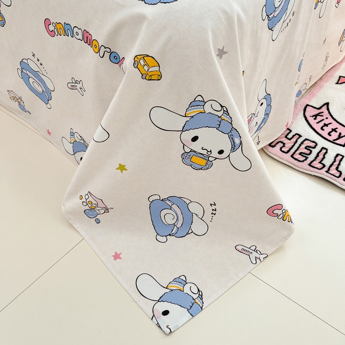 91家纺网 家纺一手货源 找家纺 雅居纺家纺 2025新款全棉纯棉磨毛三丽鸥毛巾绣四件套 度假玉桂狗