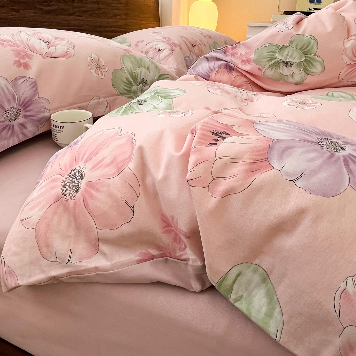 91家纺网 家纺一手货源 找家纺 （总）涵宸家纺 2025新款加厚全棉磨毛印花四件套--罗马系列 场景一