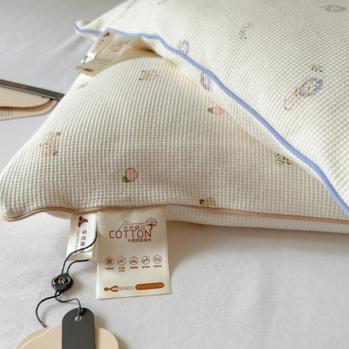 91家纺网 家纺一手货源 找家纺 （总）伟邦枕芯 2025新款华夫格儿童棉花枕头枕芯