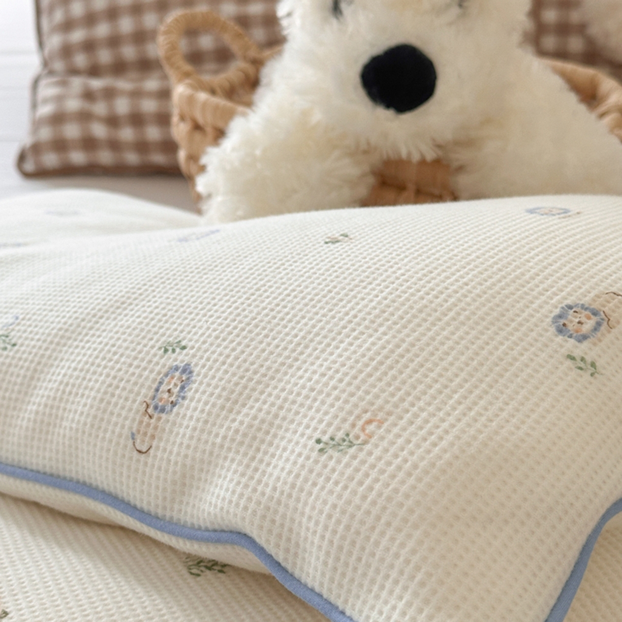 91家纺网 家纺一手货源 找家纺 （总）伟邦枕芯 2025新款华夫格儿童棉花枕头枕芯