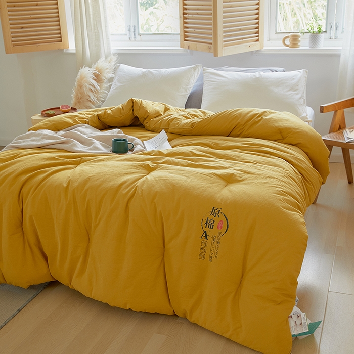 91家纺网 家纺一手货源 找家纺 VIP被业 2025新款里外新疆棉原棉被子被芯 温柔黄