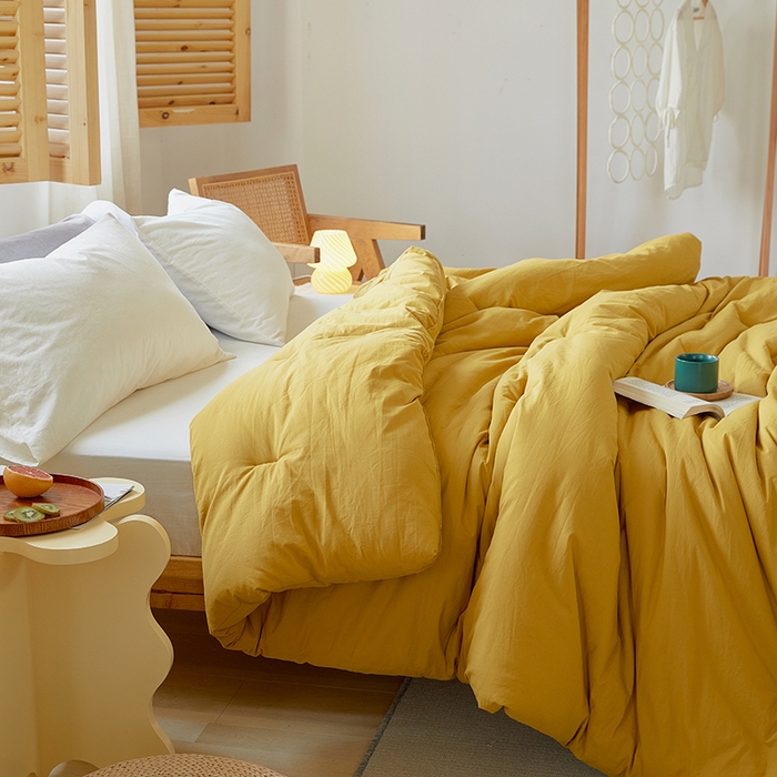 91家纺网 家纺一手货源 找家纺 VIP被业 2025新款里外新疆棉原棉被子被芯 温柔黄