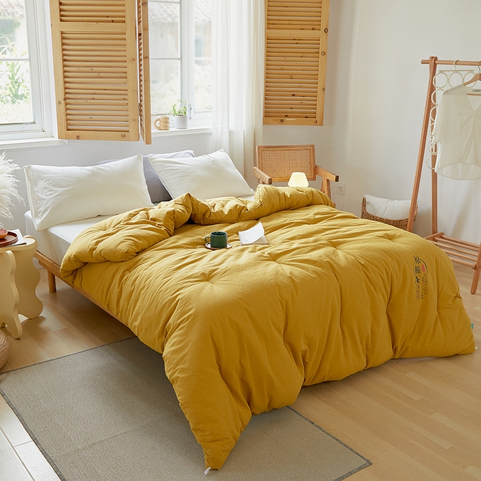 91家纺网 家纺一手货源 找家纺 VIP被业 2025新款里外新疆棉原棉被子被芯 温柔黄