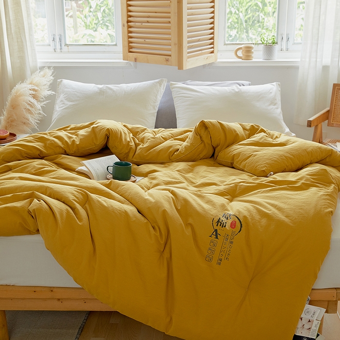 91家纺网 家纺一手货源 找家纺 VIP被业 2025新款里外新疆棉原棉被子被芯 温柔黄