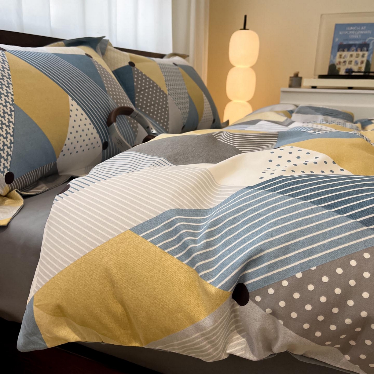 91家纺网 家纺一手货源 找家纺 （总）涵宸家纺 2025新款加厚全棉磨毛印花四件套--罗马系列 场景一