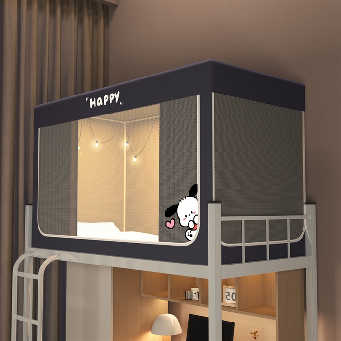 91家纺网 家纺一手货源 找家纺 （总）佳梦家纺 2025新款烫画强遮光学生坐床蚊帐