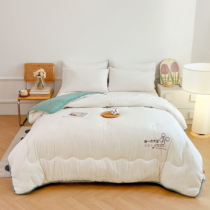 91家纺网 家纺一手货源 找家纺 （总）VIP被业 2025新款简约新一代泡泡棉大豆被冬被被子被芯
