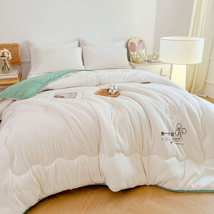 91家纺网 家纺一手货源 找家纺 （总）VIP被业 2025新款简约新一代泡泡棉大豆被冬被被子被芯