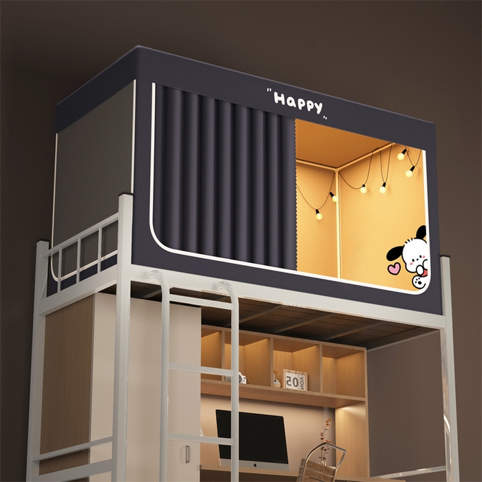 91家纺网 家纺一手货源 找家纺 佳梦家纺 2025新款烫画强遮光学生坐床蚊帐 爱心元宝