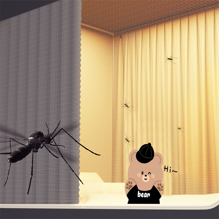 91家纺网 家纺一手货源 找家纺 佳梦家纺 2025新款烫画强遮光学生坐床蚊帐 黑色小熊-深灰