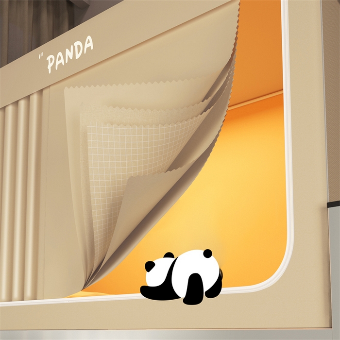 91家纺网 家纺一手货源 找家纺 佳梦家纺 2025新款烫画强遮光学生坐床蚊帐 萌大大   -米色