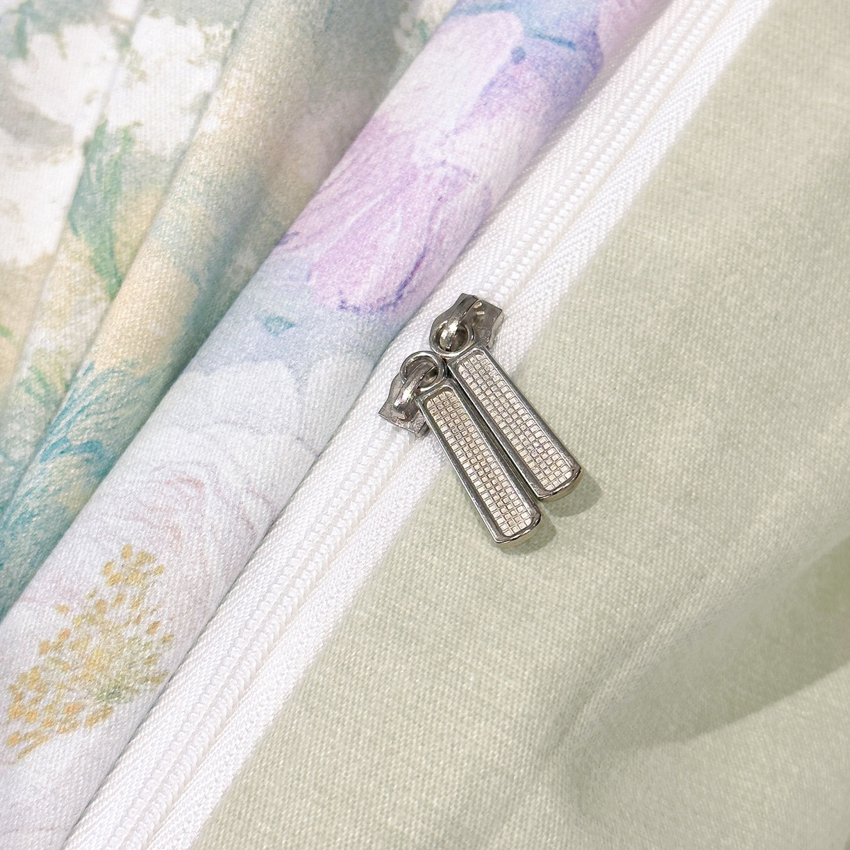 91家纺网 家纺一手货源 找家纺 喜四方 2025新款加厚全棉大版印花四件套 繁花似锦-绿