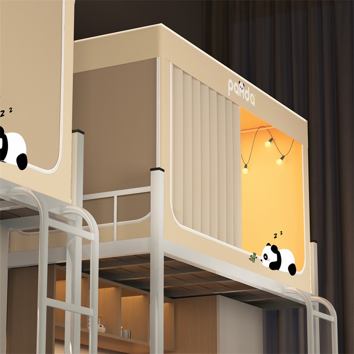 91家纺网 家纺一手货源 找家纺 佳梦家纺 2025新款烫画强遮光学生坐床蚊帐 七仔-米色