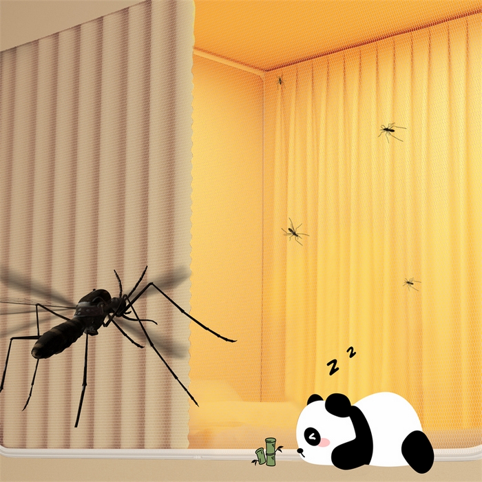 91家纺网 家纺一手货源 找家纺 佳梦家纺 2025新款烫画强遮光学生坐床蚊帐 七仔-米色