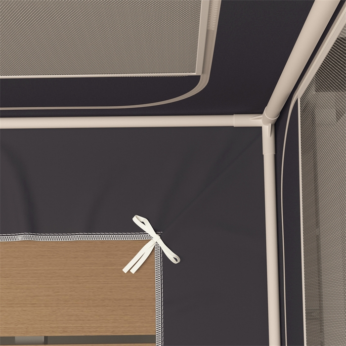 91家纺网 家纺一手货源 找家纺 佳梦家纺 2025新款烫画强遮光学生坐床蚊帐 掌门狗-深灰