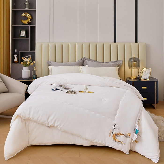 91家纺网 家纺一手货源 找家纺 （总）VIP被业 2025新款简约芯享生态棉双胎子母被被子被芯（拉链款）