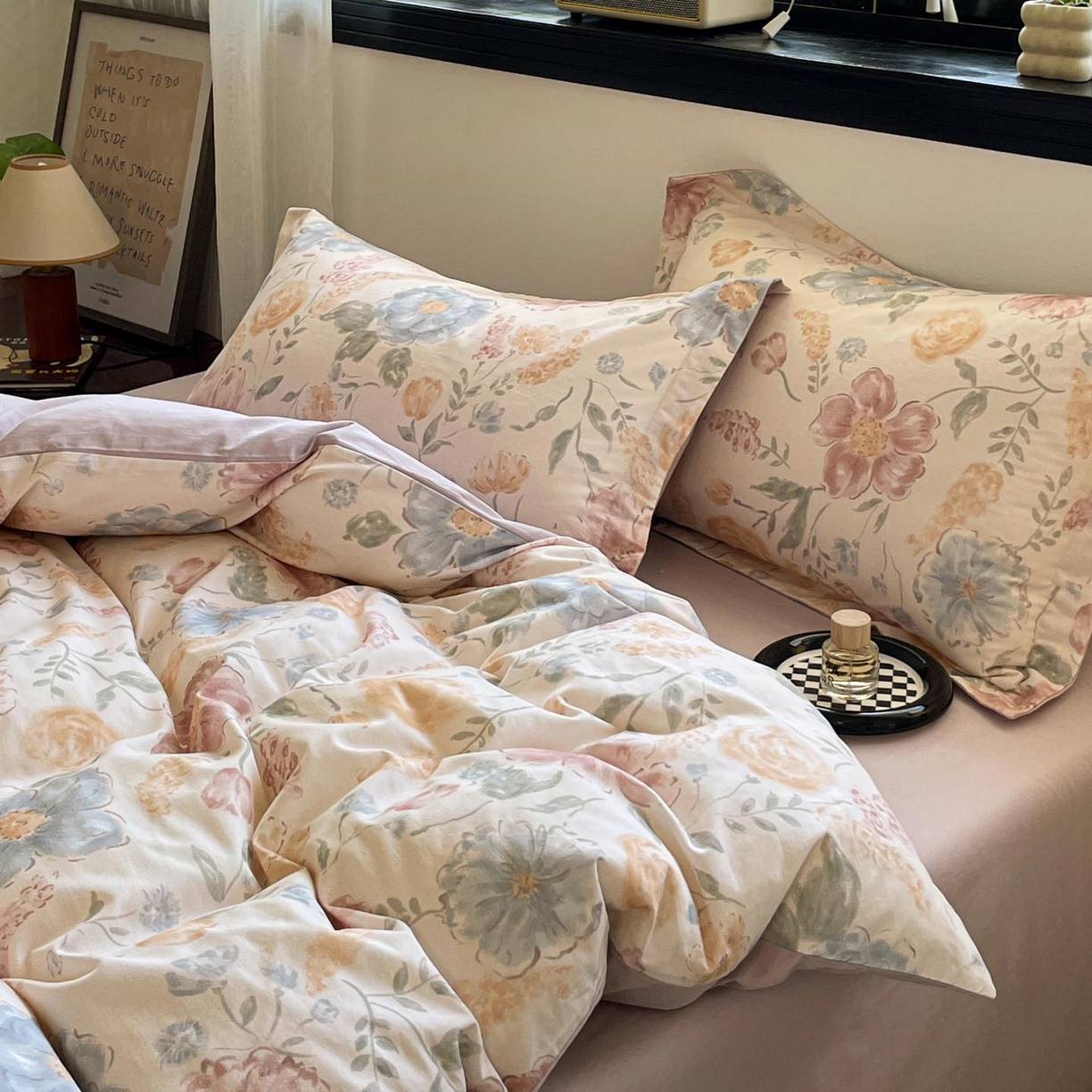 91家纺网 家纺一手货源 找家纺 （总）涵宸家纺 2025新款加厚全棉磨毛印花四件套--罗马系列 场景一