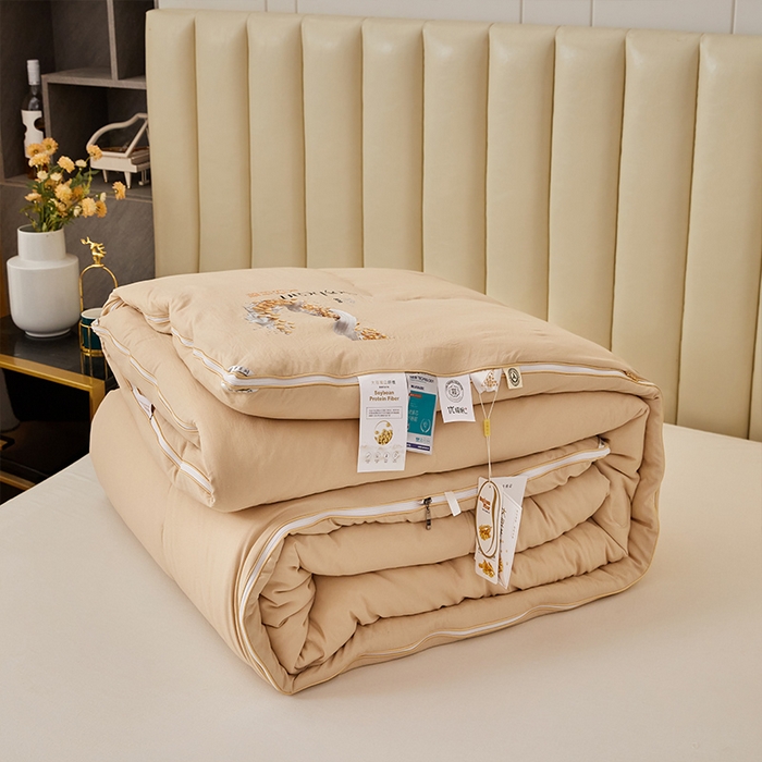 VIP被业 2025新款简约芯享生态棉双胎子母被被子被芯（拉链款） 咖色