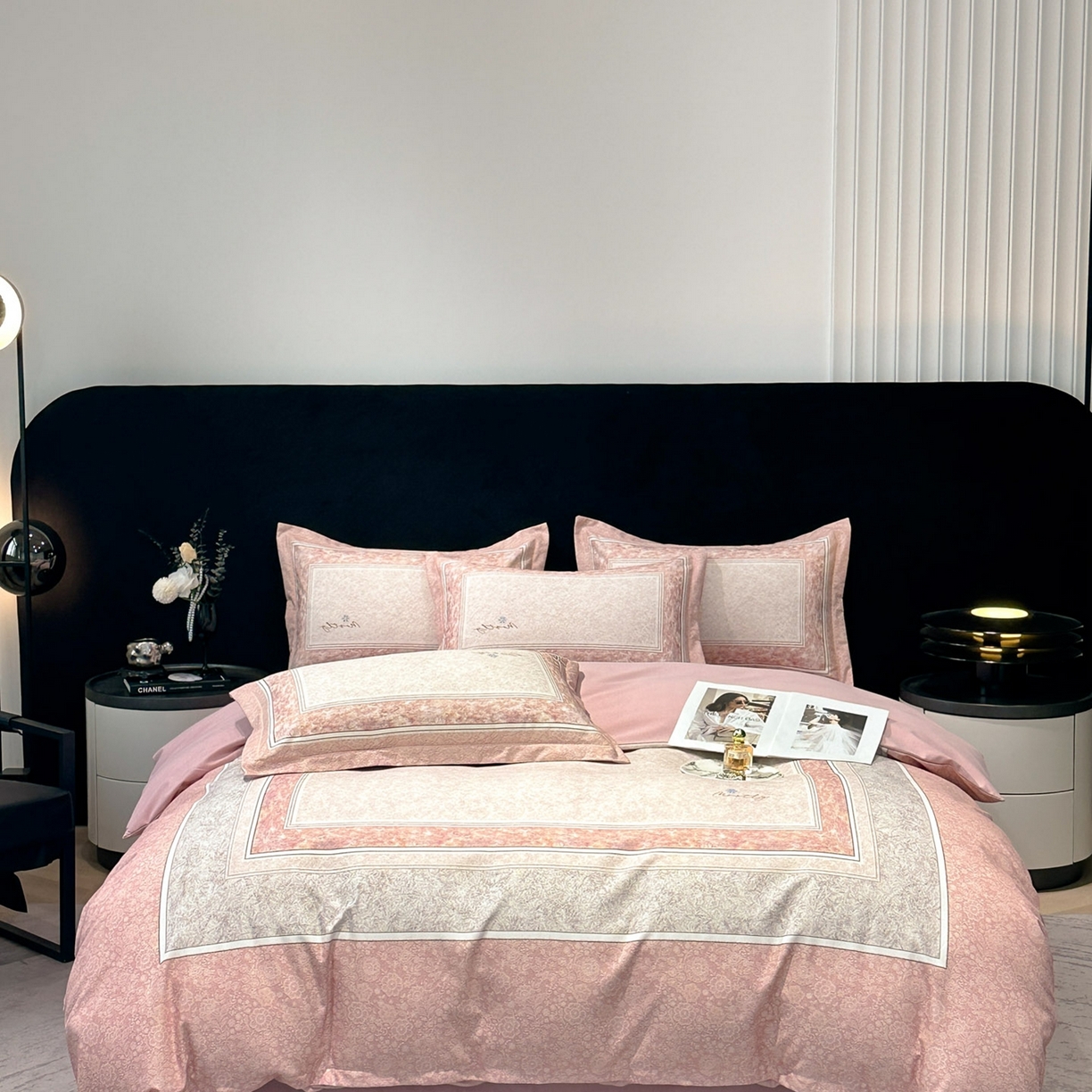 喜四方 2025新款加厚全棉大版印花四件套 寻觅花香-粉